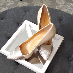 Audrey Brooke Cream and PEWTER Heels